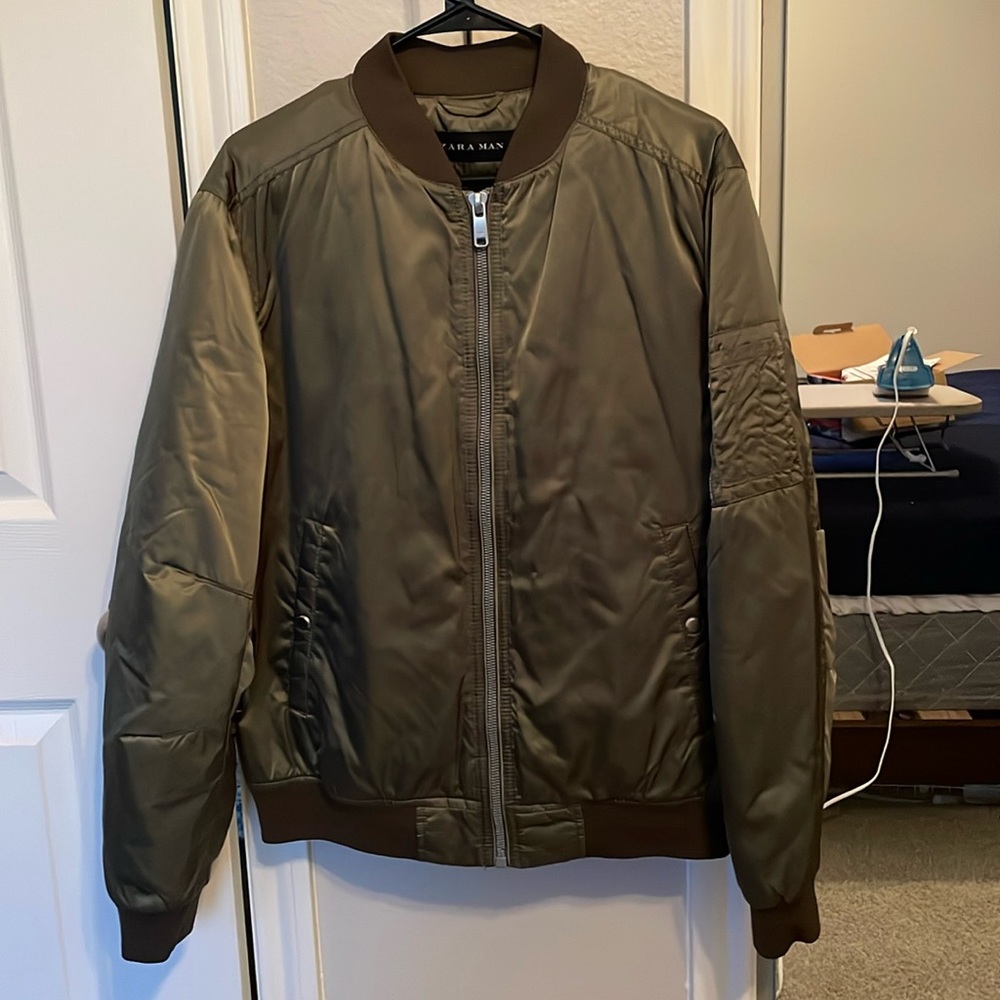 Green Bomber Jacket Zara Brand Large